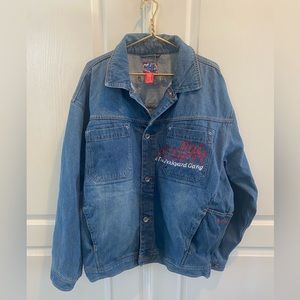 Vintage Y2K FUBU Premium Fat Albert and The Junkyard Garage Denim Jacket XXL